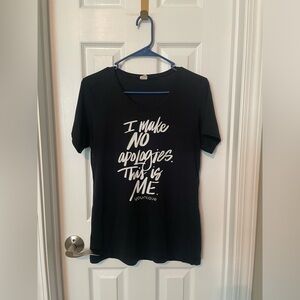 Younique Black Graphic Women's Top  - “I Make No Apologies. This is Me.”